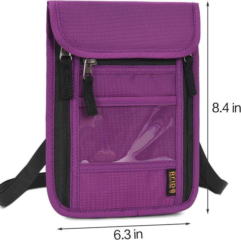 Arouselove Neck Wallet Lightweight RFID Blocking Waterproof Travel Pouch for Women Men - Image 5